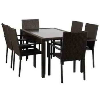 Non Polished Cane Dining Set