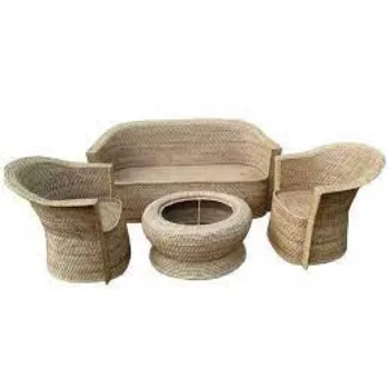 Non Polished Cane Sofa Set