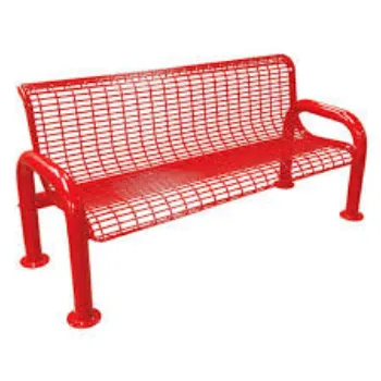 Plain Red Metal Bench