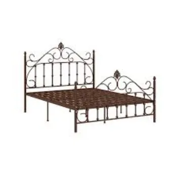 Polished Wrought Iron Double Bed