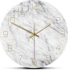 Quartz Analog Quiet Marble Wall Clock 