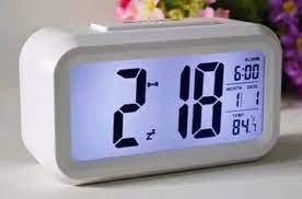 White Digital Table Clock 