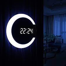 YREAADFOOZX 3D LED Digital Wall Clock 