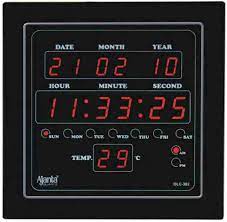 Ajanta Quartz Quartz Digital Red Led Sqare Wall Clock 