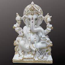 White Marble Ganesha Statue 