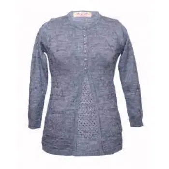 Shop Lady Cardigan Self Design With Pocket 