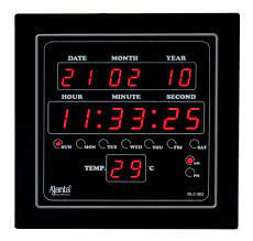 Ajanta Quartz Quartz Digital Red Led Sqare Wall Clock 
