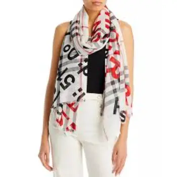 Printed Wool Gauze Scarf
