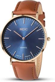 MDC Dress Leather Watches for Men Brown Mens Leather Watch  