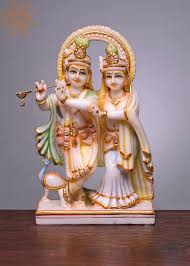 Exotic India Marble Radha Krishna Statue