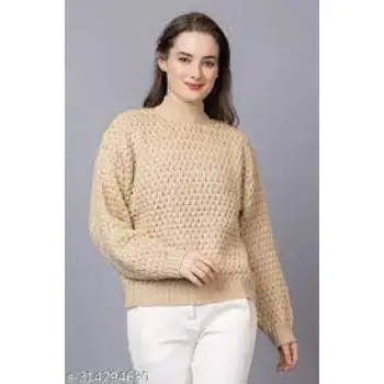 Womens Pullover Sweater Relaxed Fit for Winter Wear