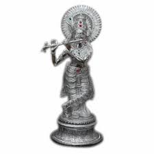 White Metal Krishna Statue