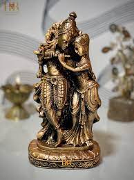  Metal Radha Krishna Statue 