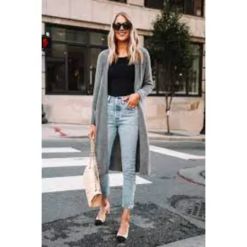 Ankle Length Cardigan Soft Wool Knit Coat