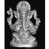 White Metal Ganesha Statue 