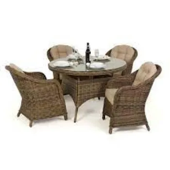 Brown Cane Dining Set