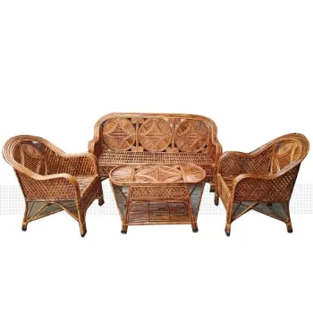 Modern Cane Sofa Set