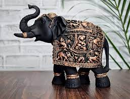 Black Elephant Statue 