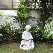 Boy Reading Garden Statue 
