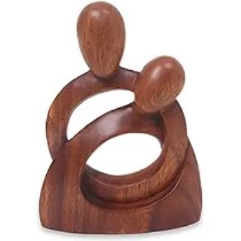 NOVICA Romantic Wood Sculpture