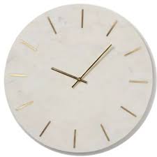 White Marble Clock 