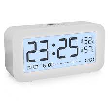 Smile World Digital White Clock