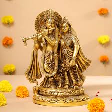 Brass Radha Krishna Statue 