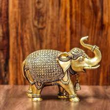 Brass Elephant Statue 