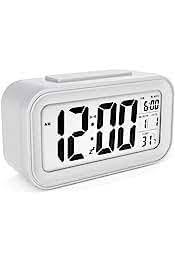 White Digital Alarm Table Clock