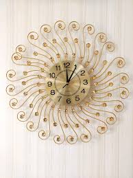 3D Golden Flower Wall Clock 