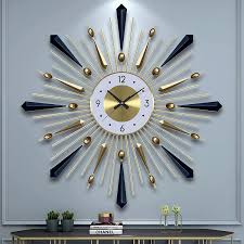 hwanh Large Starburst Decorative Wall Clock