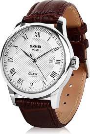 Cofuo Mens Leather Band Quartz Watch  
