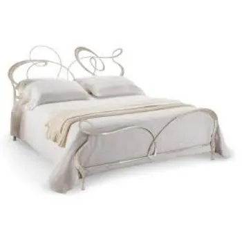 Polished Wrought Iron Double Bed
