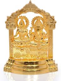 Laxmi Ganesh Gold Plated Statue 