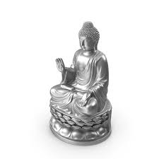 White Metal Buddha Statue 