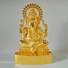 Gold Plated Ganesha Statue