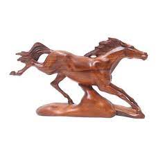 Handmade Wood Horse Sculpture
