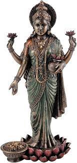 India Hindu Goddess Maa Laxmi Idol Bronze Statue