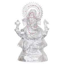 White Metal Ganesha Statue 