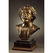 Albert Einstein Golden Bronze Sculpture 