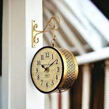 Vintage Clock Handcrafted Double Side Wall Clock