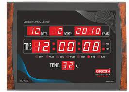 Ajanta Quartz Digital Red LED Rectangle Wall Clock