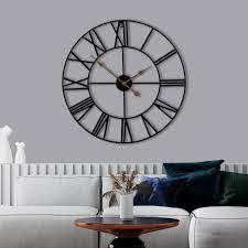Decorative Wall Clock, 24 Round Oversized Centurian Roman Numeral Style