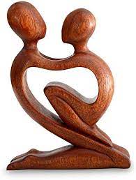 NOVICA True Love Wood Sculpture
