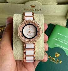 Analog Rose gold Rolex Ladies Watch 