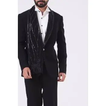 Black Suiting Blazer Set for Men