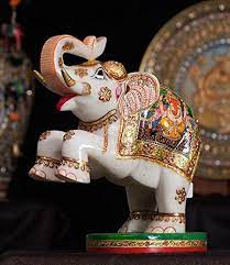 Marble Elephant Statue 