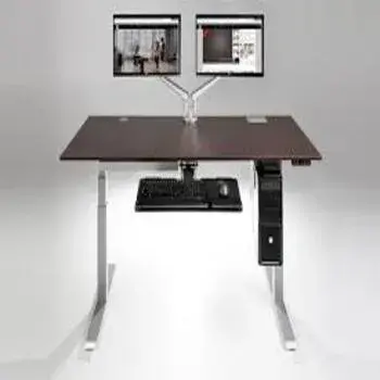 Dark Brown Height Adjustable Workstation
