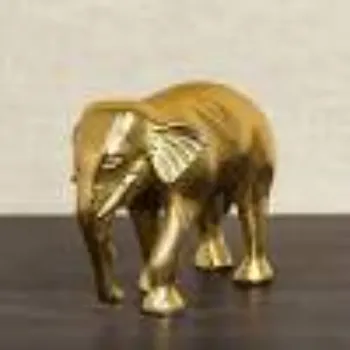 Golden Brass Elephant Statue 