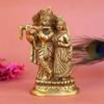 Radha Krishna Brass God Statue 